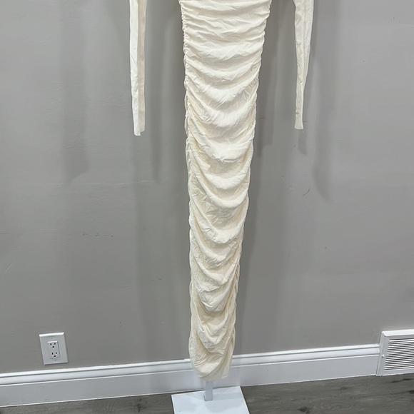 BUMPSUIT Off The Shoulder Mesh Dress in White - Picture 5 of 11